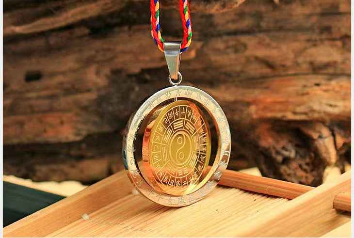 Tai Chi 28 Lunar Mansions Pendant – 316L Titanium Steel Cosmic Harmony Necklace (3.2cm)